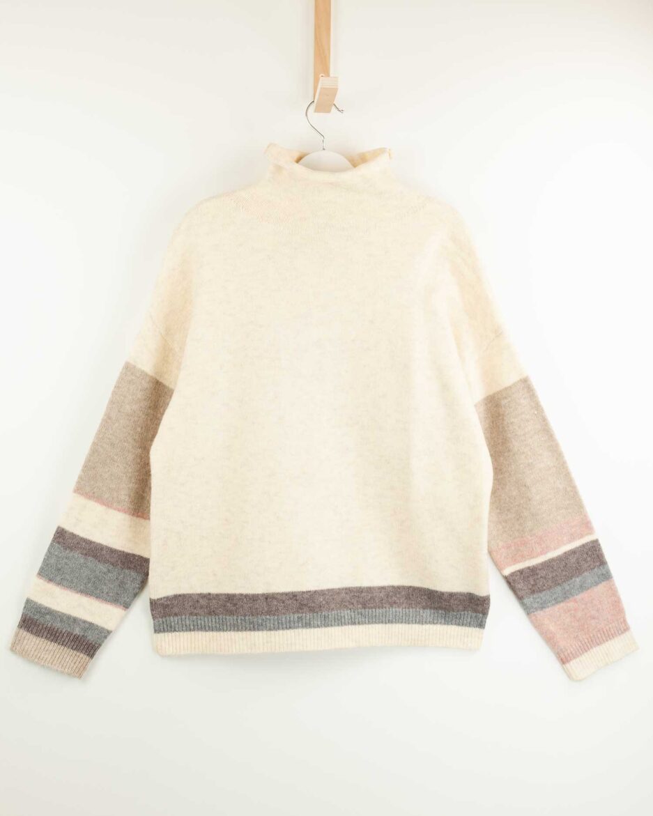 Jersey Mujer Ouka | Cuello Chimenea y Ribetes en Contraste