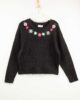 jersey negro bordado flores mujer