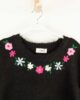 jersey negro bordado flores mujer