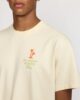 Camiseta beige holgada Revolution para hombre con estampado gráfico grande en la espalda