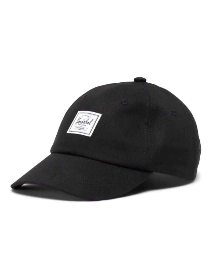 Gorra negra Herschel Classic Sylas con logo bordado en la parte frontal
