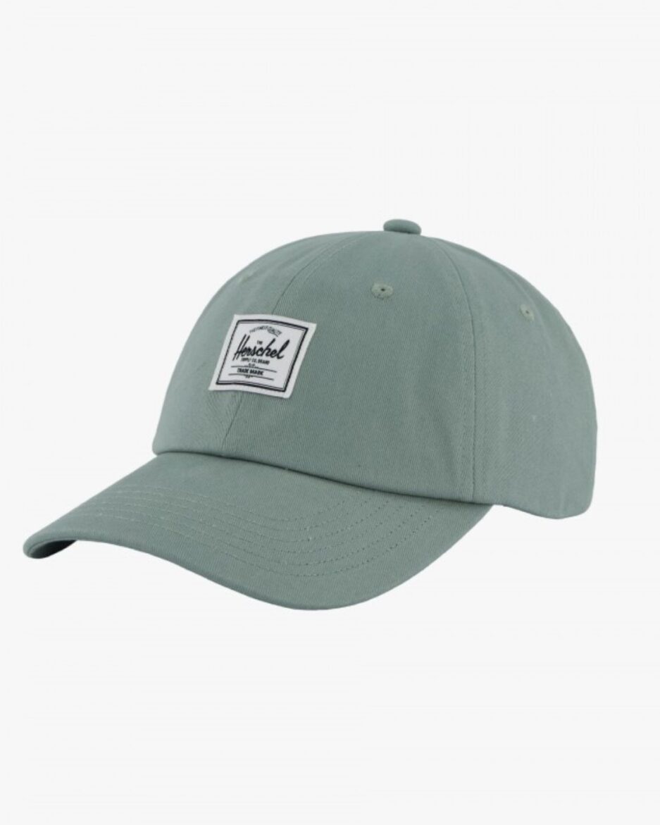 Gorra Herschel Classic Sylas verde agua con logo bordado en la parte frontal