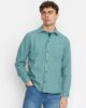 Camisa Revolution 3997 para hombre en algodón orgánico, estilo holgado y bolsillo en el pecho