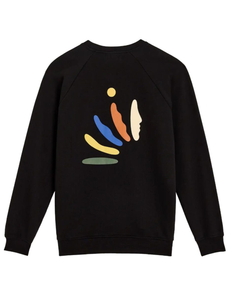 Sudadera Bask In The Sun Reincarnation para hombre con estampado artístico y algodón orgánico