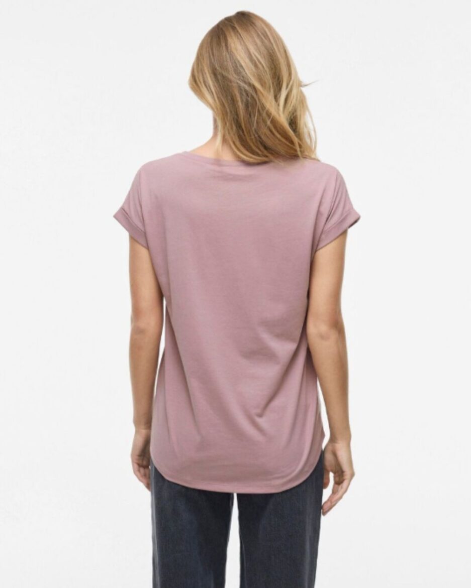 Camiseta malva VILA Vidreamers para mujer en algodón orgánico y poliéster reciclado