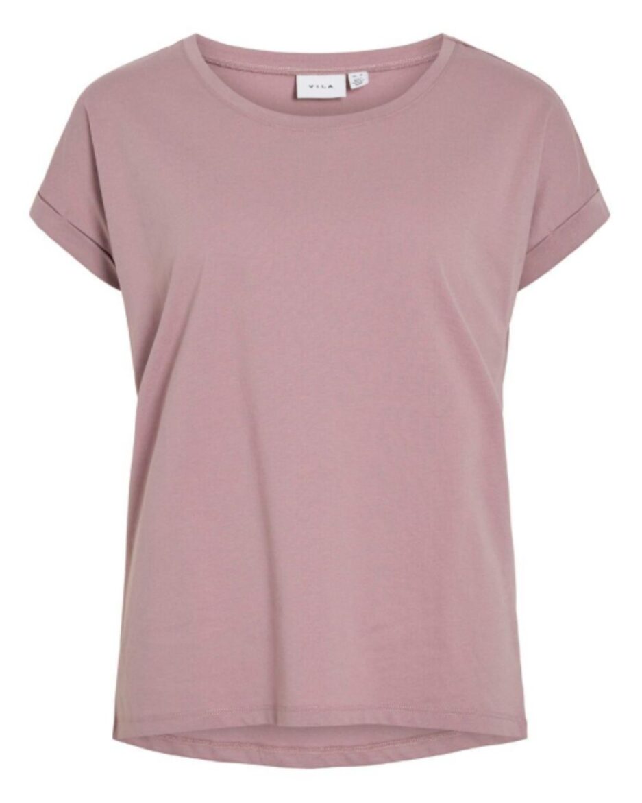 Camiseta malva VILA Vidreamers para mujer en algodón orgánico y poliéster reciclado