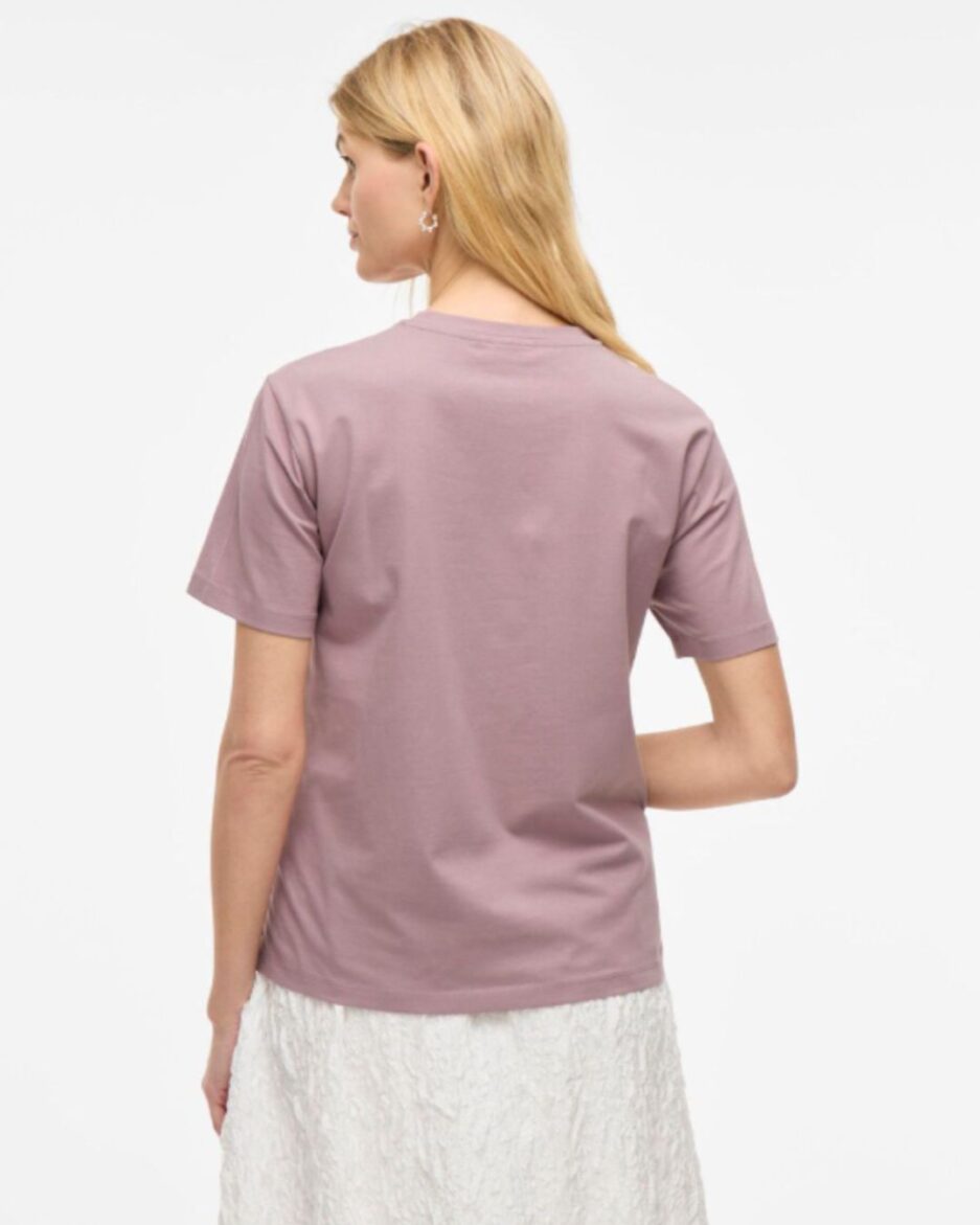 Camiseta VINORA malva algodón orgánico mujer VILA Ouka