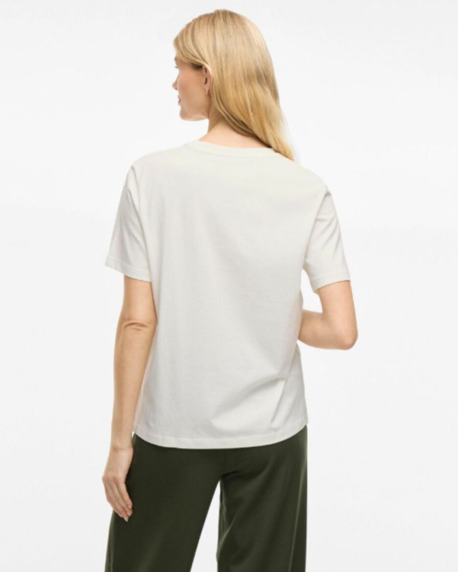 Camiseta mujer VILA crudo estampado botánico algodón orgánico Ouka