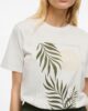 Camiseta mujer VILA crudo estampado botánico algodón orgánico Ouka