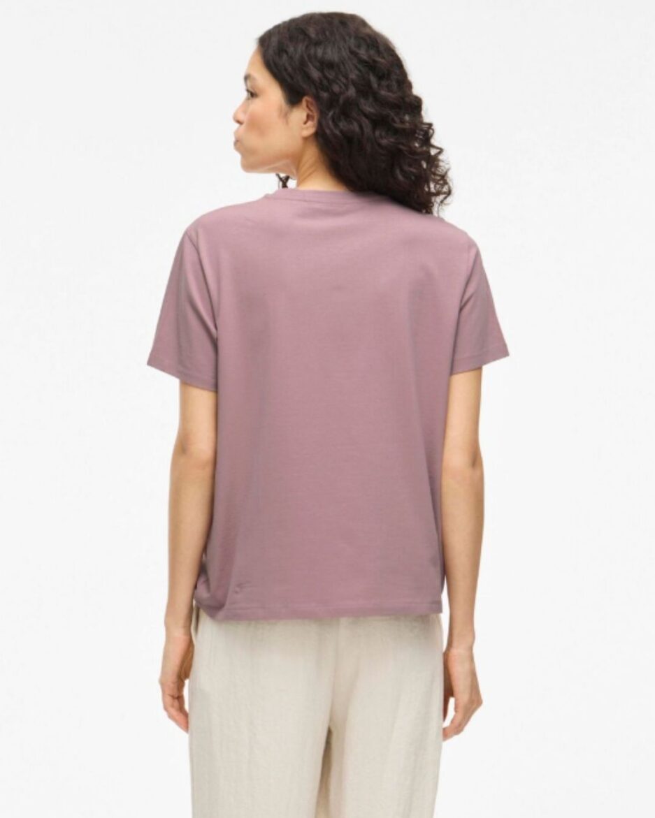 Camiseta VINORA malva mujer algodón orgánico VILA Ouka