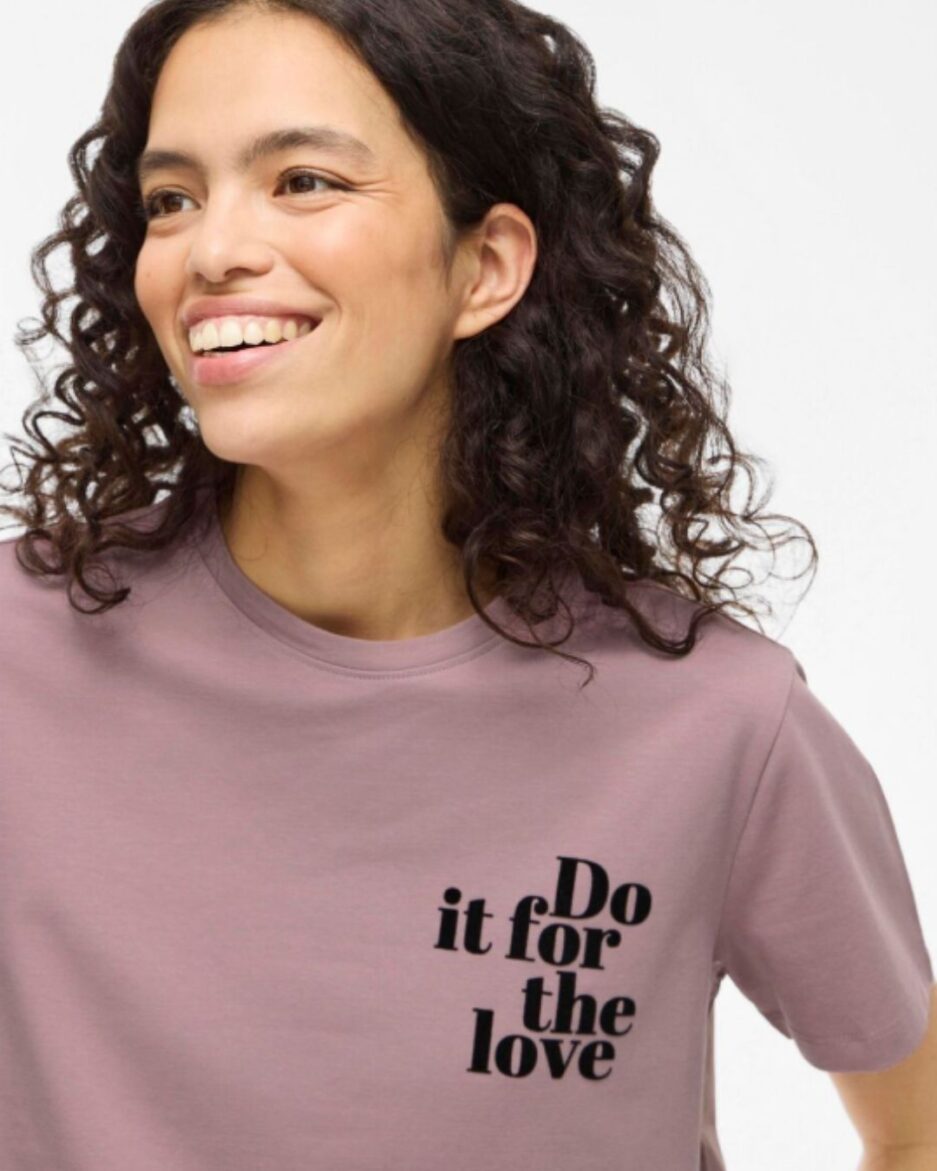 Camiseta VINORA malva mujer algodón orgánico VILA Ouka