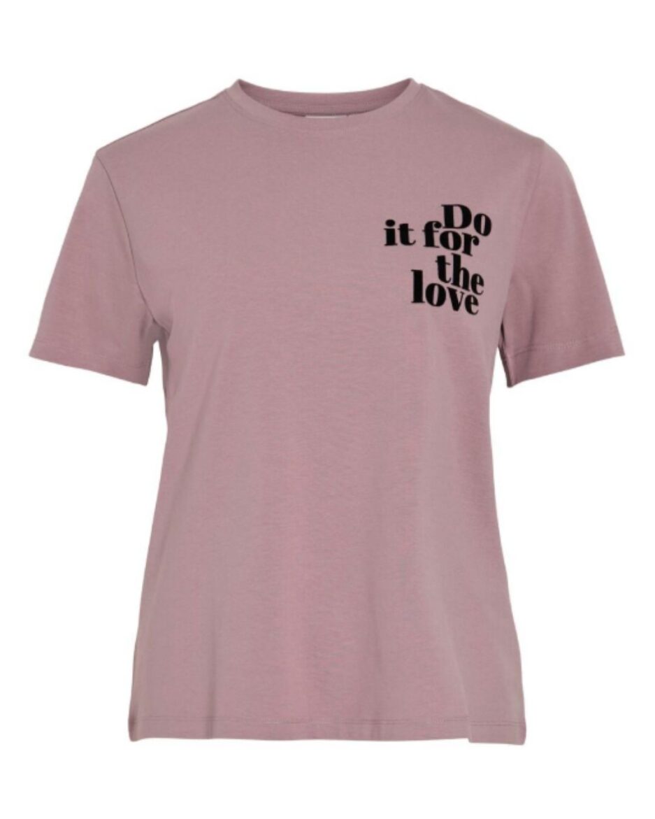 Camiseta VINORA malva mujer algodón orgánico VILA Ouka
