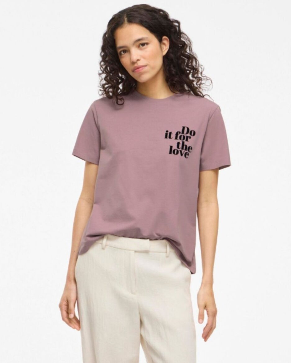 Camiseta VINORA malva mujer algodón orgánico VILA Ouka