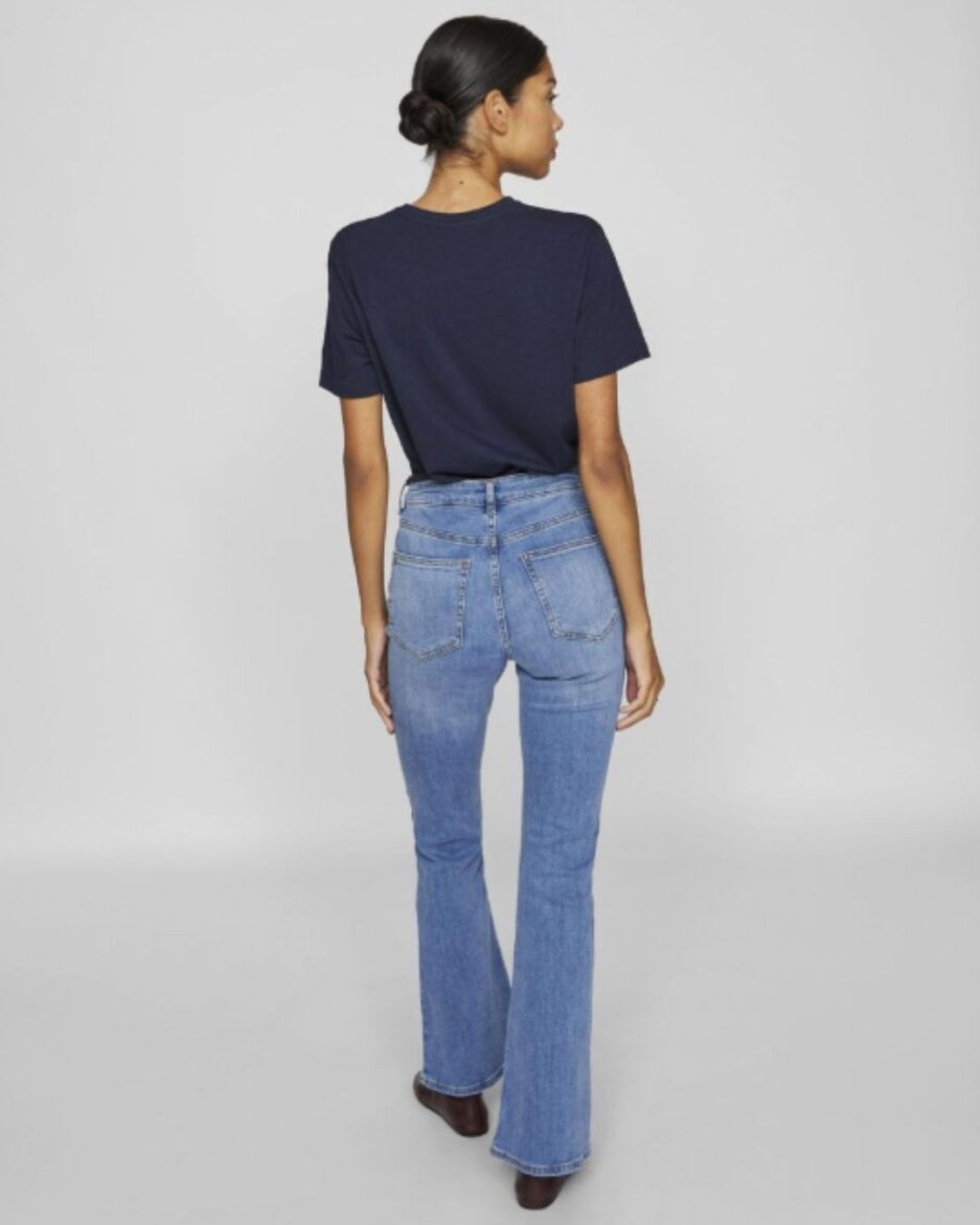 Jeans mujer corte campana VIBETTY azul medio de VILA – Ouka