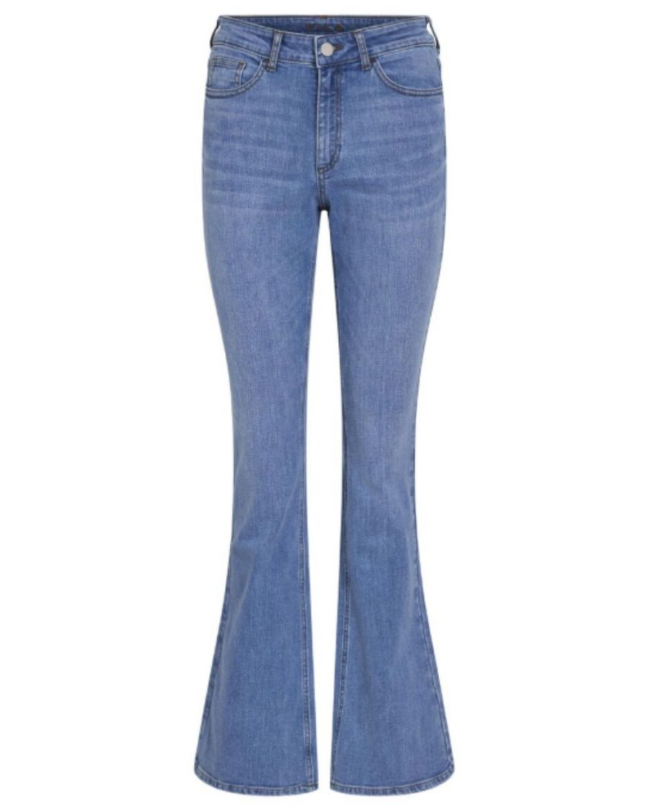 Jeans mujer corte campana VIBETTY azul medio de VILA – Ouka